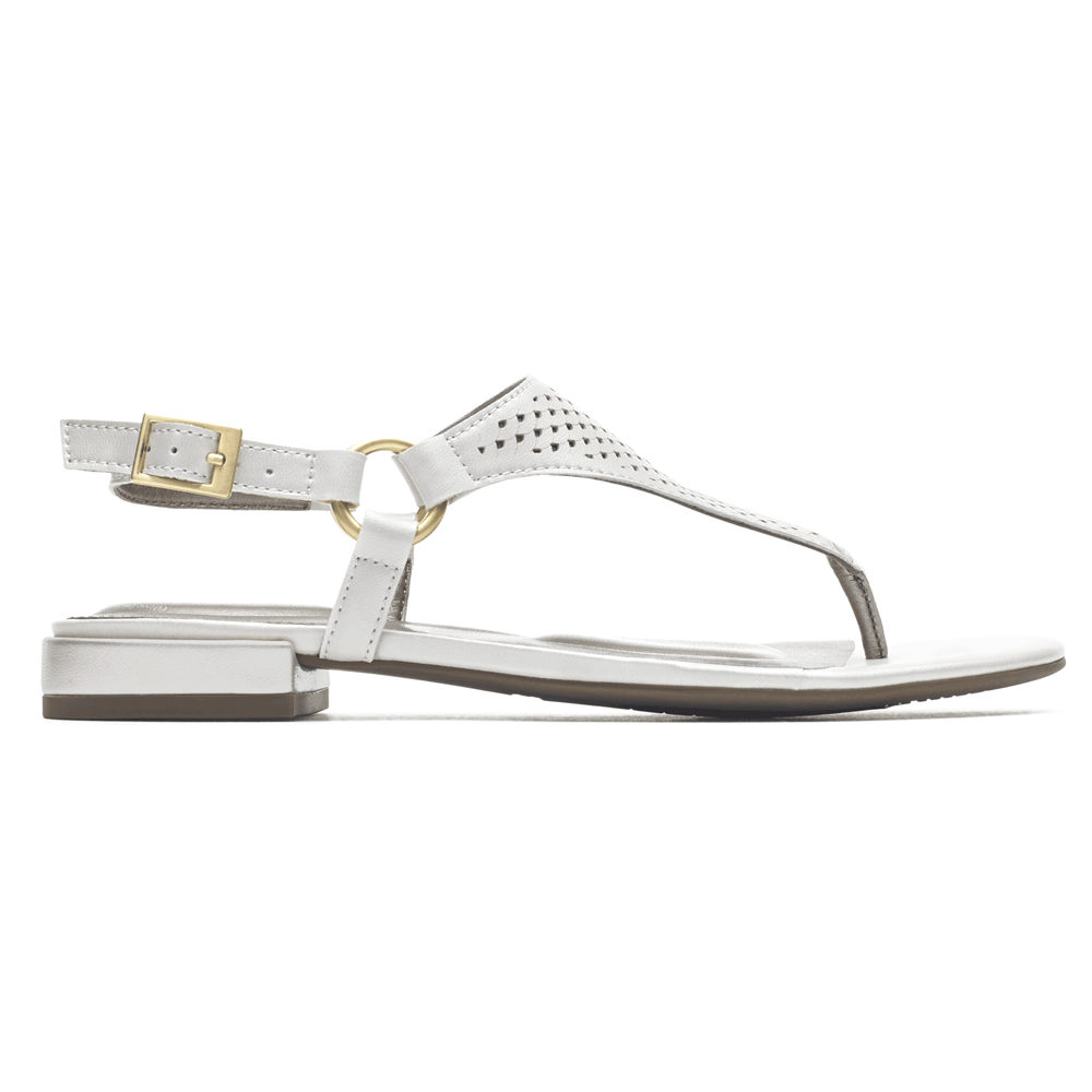 Rockport Womens Total Motion Zosia Thong - Sandals White - JWX382910